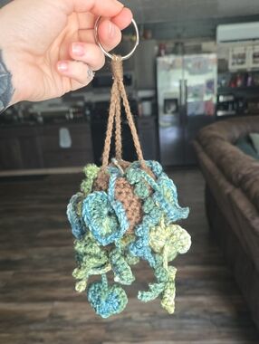 Crochet Plant Car Mirror Hanging Basket